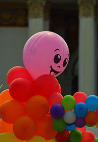 Close-up of colorful balloons