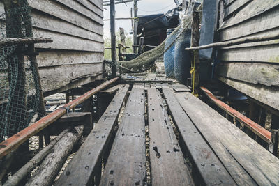 Abandoned train on railroad tracks