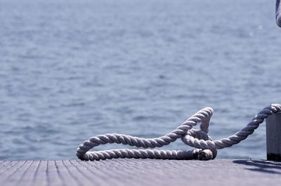 Close-up of rope in water