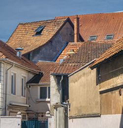 Low angle view of residential buildings against sky