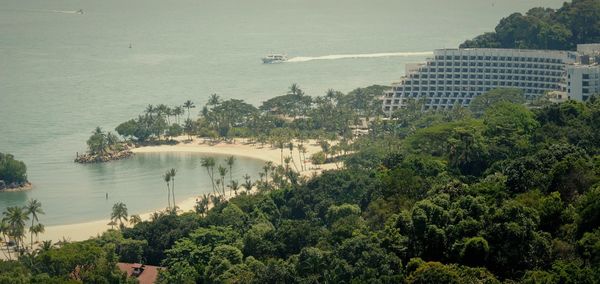 High angle view of sea