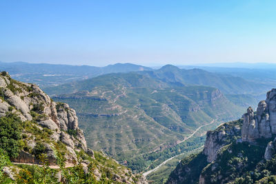 High angle view of mountain range