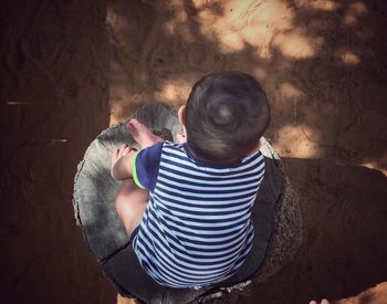 Boy looking at camera