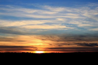 Scenic view of landscape at sunset