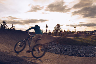 Man riding bicycle