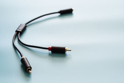 Close-up of telephone on table