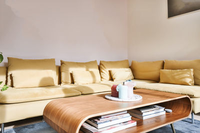 Chairs on table at home