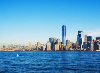New york city skyline on a sunny day