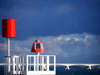 Lifeguard hut against sea
