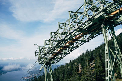 Low angle view of metal structure against sky