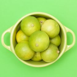 High angle view of apples in bowl