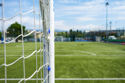 Close-up of soccer field