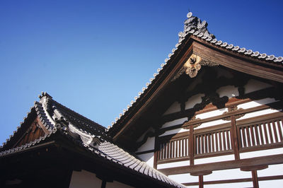 Low angle view of temple against clear sky