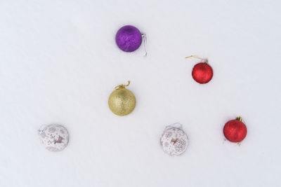 High angle view of blackberries against white background