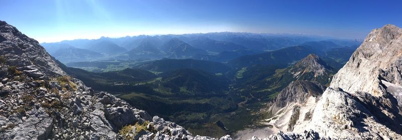 Panoramic view of mountains against sky