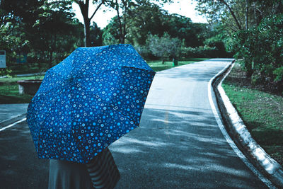 Man walking on road in park