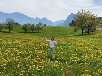 Full length of person standing on field