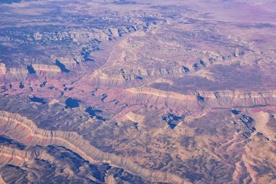 Aerial view of arid landscape