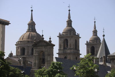 View of buildings against clear sky