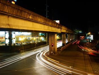 Blurred motion of train at night