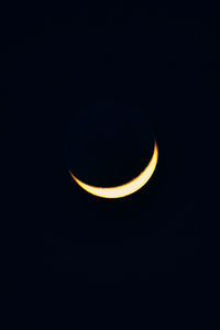 Close-up of moon over black background