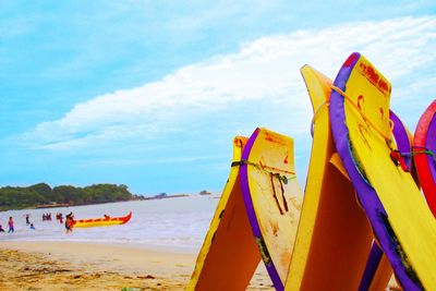 Scenic view of beach against sky