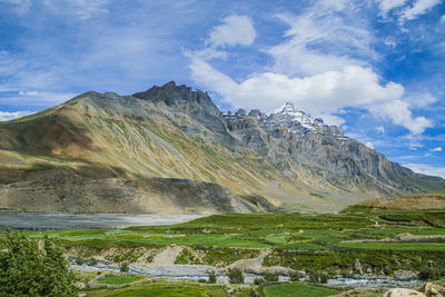 Scenic view of mountains against sky