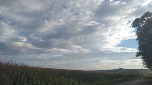 Scenic view of land against sky