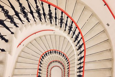 High angle view of spiral staircase