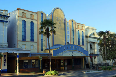 View of built structure against blue sky