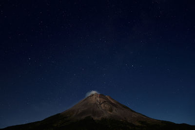 Mount merapi erupts with high intensity at night during a full moon. 