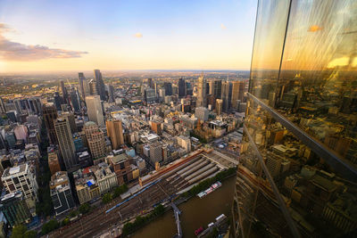 The skyline of melbourne photographed from the skydeck