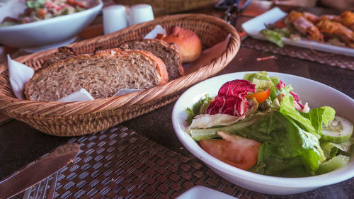 Close-up of meal served in plate