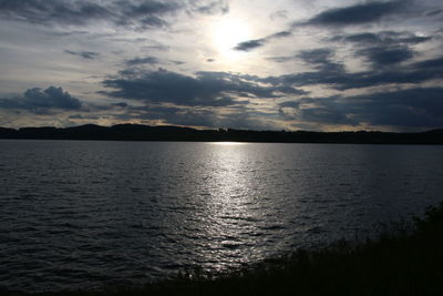 Scenic view of sea during sunset