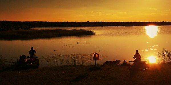 Sunset over lake