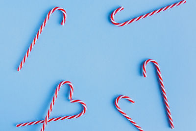 High angle view of heart shape over white background