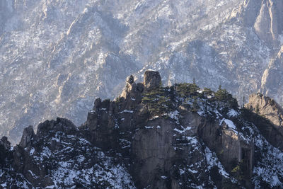 High angle view of mountains at seoraksan national park during winter