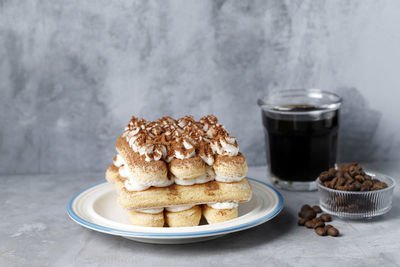 Unbaked tiramisu italian coffee cake