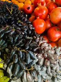 High angle view of fruits for sale in market