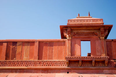 Low angle view of historic building against sky