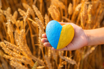 Cropped hand holding heart shape