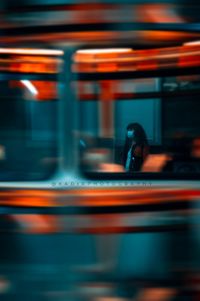 Blurred motion of train