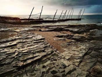 Scenic view of beach against sky