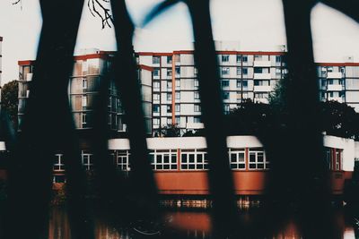 Reflection of buildings on river