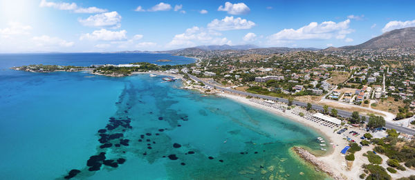 High angle view of sea against sky