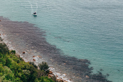 High angle view of sea shore