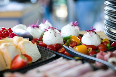 Close-up of fruits in plate