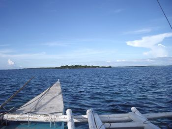 Cropped image of boat in sea