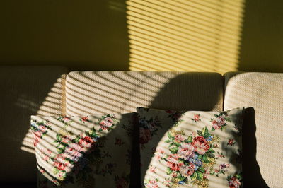 Chairs on sofa at home