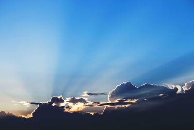 Low angle view of sky at sunset